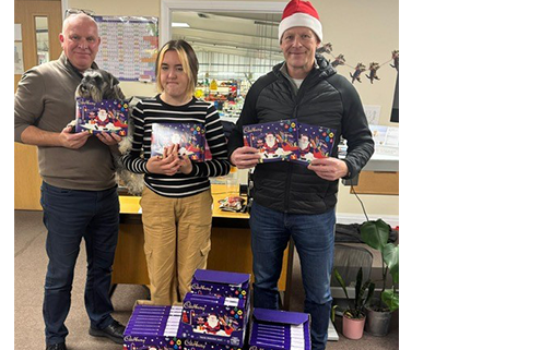 Trans-Web delivers festive joy to children at Royal Oldham Hospital with chocolate selection boxes