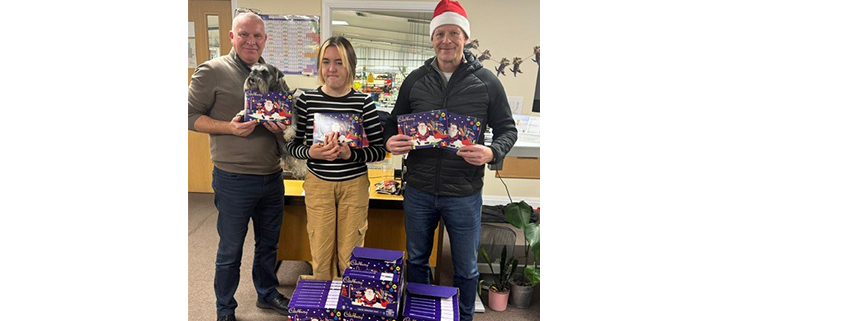 Trans-Web delivers festive joy to children at Royal Oldham Hospital with chocolate selection boxes